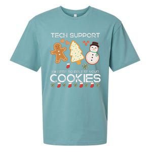 Christmas Tech Support Here To Delete Cookies Xmas Sueded Cloud Jersey T-Shirt