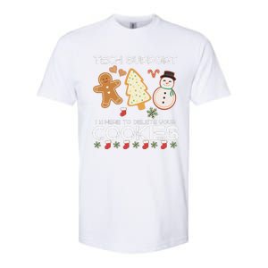 Christmas Tech Support Here To Delete Cookies Xmas Softstyle CVC T-Shirt