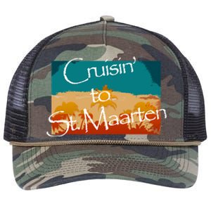 Cruisin To St Maarten Family Cruise Vacation Gift Retro Rope Trucker Hat Cap