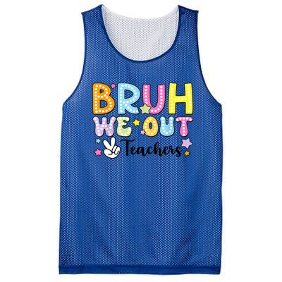 Cute Teacher Summer Bruh We Out Teachers End Of School Year Gift Mesh Reversible Basketball Jersey Tank