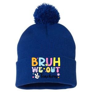 Cute Teacher Summer Bruh We Out Teachers End Of School Year Gift Pom Pom 12in Knit Beanie