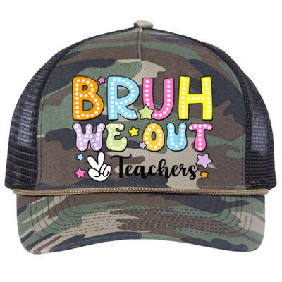 Cute Teacher Summer Bruh We Out Teachers End Of School Year Gift Retro Rope Trucker Hat Cap