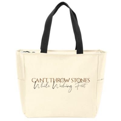 Cant Throw Stones While Washing Feet Zip Tote Bag