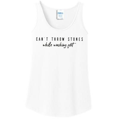 Cant Throw Stone While Washing Feet Christian Ladies Essential Tank