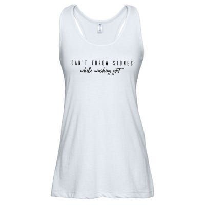 Cant Throw Stone While Washing Feet Christian Ladies Essential Flowy Tank