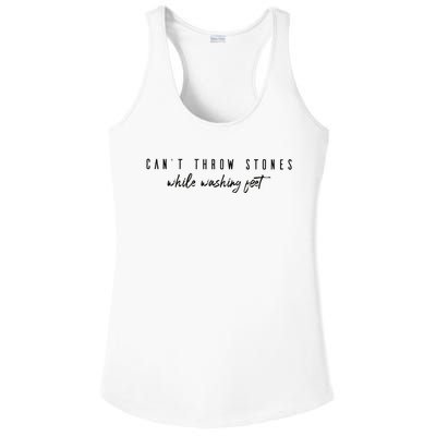 Cant Throw Stone While Washing Feet Christian Ladies PosiCharge Competitor Racerback Tank