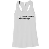 Cant Throw Stone While Washing Feet Christian Women's Racerback Tank