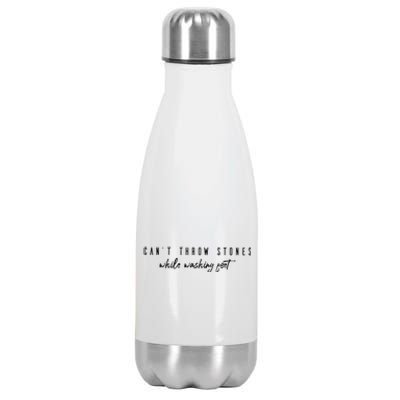 Cant Throw Stone While Washing Feet Christian Stainless Steel Insulated Water Bottle