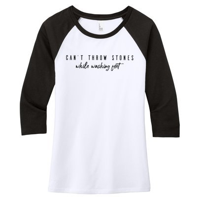 Cant Throw Stone While Washing Feet Christian Women's Tri-Blend 3/4-Sleeve Raglan Shirt