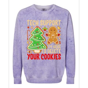 Christmas Tech Support Here To Delete Cookies Xmas Colorblast Crewneck Sweatshirt