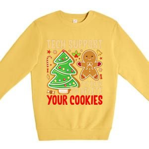 Christmas Tech Support Here To Delete Cookies Xmas Premium Crewneck Sweatshirt