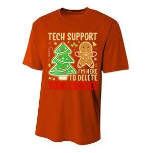 Christmas Tech Support Here To Delete Cookies Xmas Performance Sprint T-Shirt