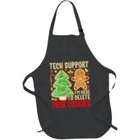 Christmas Tech Support Here To Delete Cookies Xmas Full-Length Apron With Pockets