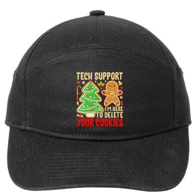 Christmas Tech Support Here To Delete Cookies Xmas 7-Panel Snapback Hat