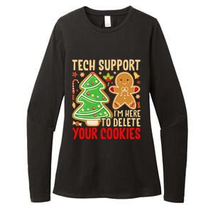 Christmas Tech Support Here To Delete Cookies Xmas Womens CVC Long Sleeve Shirt