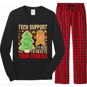 Christmas Tech Support Here To Delete Cookies Xmas Long Sleeve Pajama Set