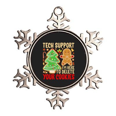 Christmas Tech Support Here To Delete Cookies Xmas Metallic Star Ornament