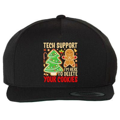 Christmas Tech Support Here To Delete Cookies Xmas Wool Snapback Cap