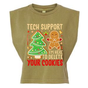 Christmas Tech Support Here To Delete Cookies Xmas Garment-Dyed Women's Muscle Tee