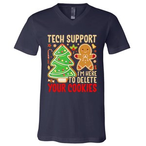 Christmas Tech Support Here To Delete Cookies Xmas V-Neck T-Shirt