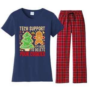 Christmas Tech Support Here To Delete Cookies Xmas Women's Flannel Pajama Set