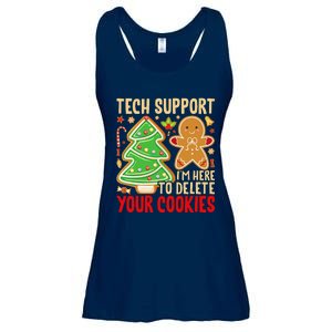 Christmas Tech Support Here To Delete Cookies Xmas Ladies Essential Flowy Tank