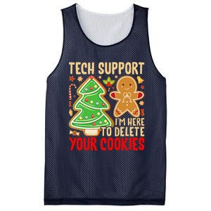 Christmas Tech Support Here To Delete Cookies Xmas Mesh Reversible Basketball Jersey Tank