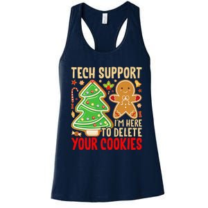 Christmas Tech Support Here To Delete Cookies Xmas Women's Racerback Tank