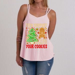 Christmas Tech Support Here To Delete Cookies Xmas Women's Strappy Tank