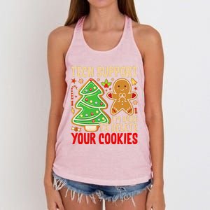 Christmas Tech Support Here To Delete Cookies Xmas Women's Knotted Racerback Tank