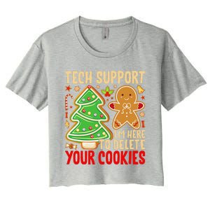 Christmas Tech Support Here To Delete Cookies Xmas Women's Crop Top Tee