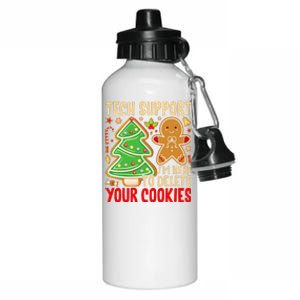 Christmas Tech Support Here To Delete Cookies Xmas Aluminum Water Bottle