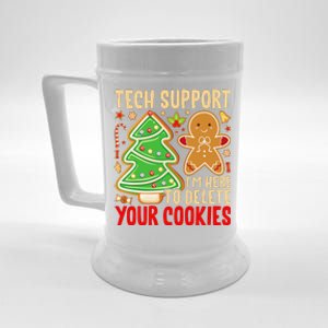 Christmas Tech Support Here To Delete Cookies Xmas Beer Stein