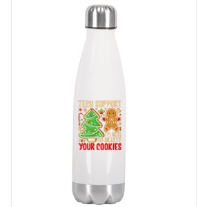 Christmas Tech Support Here To Delete Cookies Xmas Stainless Steel Insulated Water Bottle