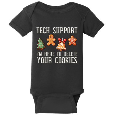 Christmas Tech Support Here To Delete Cookies Xmas Baby Bodysuit