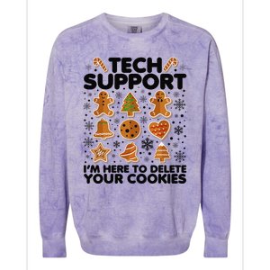 Christmas Tech Support Here To Delete Your Cookies Xmas Cool Colorblast Crewneck Sweatshirt