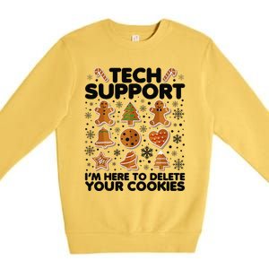 Christmas Tech Support Here To Delete Your Cookies Xmas Cool Premium Crewneck Sweatshirt