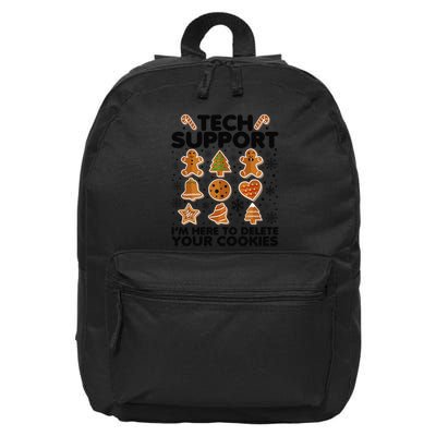 Christmas Tech Support Here To Delete Your Cookies Xmas Cool 16 in Basic Backpack