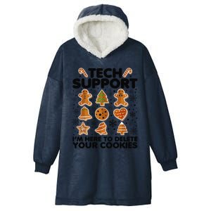 Christmas Tech Support Here To Delete Your Cookies Xmas Cool Hooded Wearable Blanket