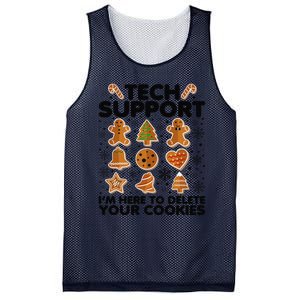 Christmas Tech Support Here To Delete Your Cookies Xmas Cool Mesh Reversible Basketball Jersey Tank