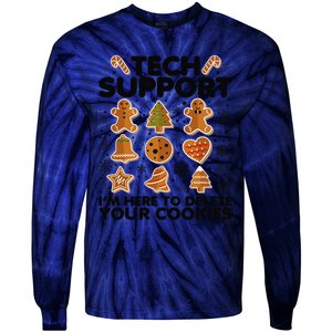 Christmas Tech Support Here To Delete Your Cookies Xmas Cool Tie-Dye Long Sleeve Shirt