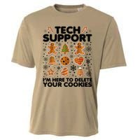 Christmas Tech Support Here To Delete Your Cookies Xmas Cool Cooling Performance Crew T-Shirt