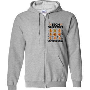 Christmas Tech Support Here To Delete Your Cookies Xmas Cool Full Zip Hoodie