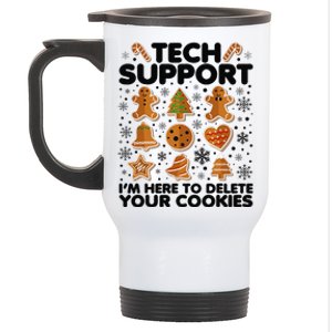 Christmas Tech Support Here To Delete Your Cookies Xmas Cool Stainless Steel Travel Mug