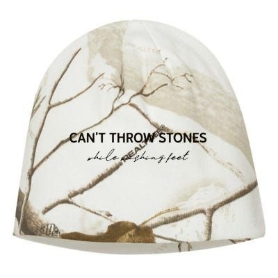 Cant Throw Stones While Washing Feet Kati - Camo Knit Beanie