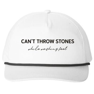 Cant Throw Stones While Washing Feet Snapback Five-Panel Rope Hat