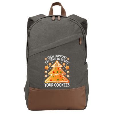 Christmas Tech Support Here To Delete Cookies Xmas Cotton Canvas Backpack