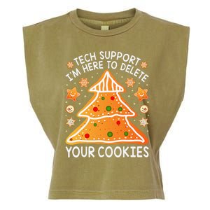 Christmas Tech Support Here To Delete Cookies Xmas Garment-Dyed Women's Muscle Tee