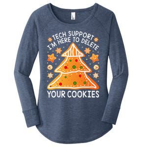 Christmas Tech Support Here To Delete Cookies Xmas Women's Perfect Tri Tunic Long Sleeve Shirt