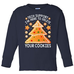 Christmas Tech Support Here To Delete Cookies Xmas Toddler Long Sleeve Shirt